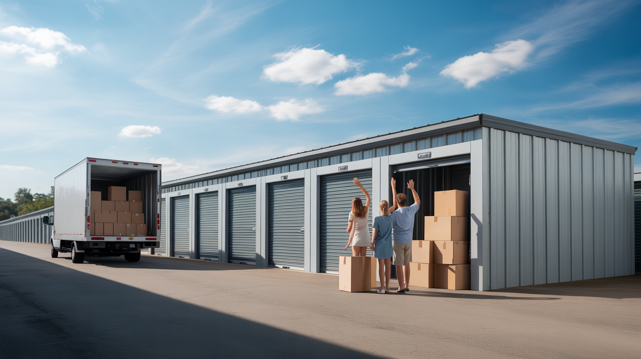 Neatly stacked and organized vaults in a secure, long-term storage warehouse